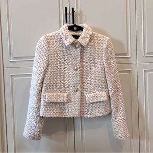 Zara Pink and Cream Tweed Jacket
